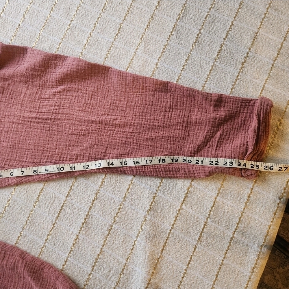 Jolt 100% Cotton Guaze Pants Women's 3/4 Length  Salmon. Medium. Drawstring - Picture 8 of 9